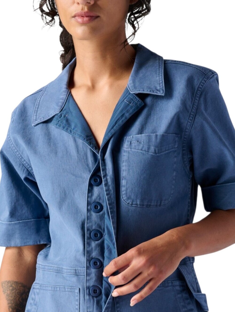 Stoic Venture Short Sleeve Jumpsuit Blue Medium - Picture 2 of 10